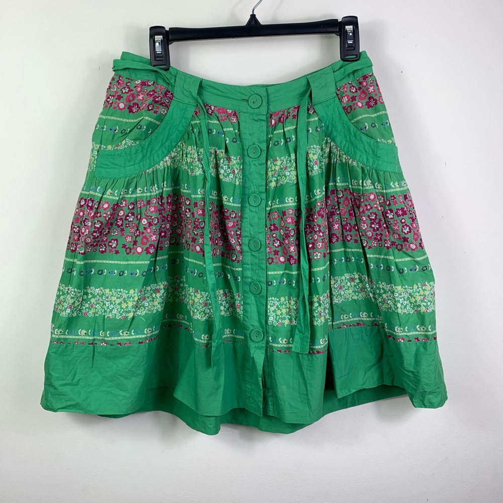 Susina Nordstrom Green Boho Skirt Floral Small